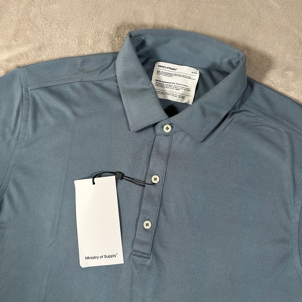 Ministry of Supply Apollo Polo Shirt Mens XL Blue Stretch Performance AP6750N301